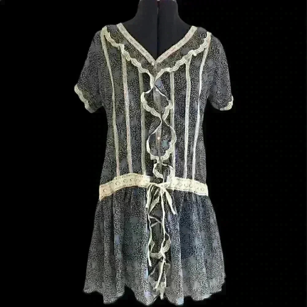 213 industry semi sheer green ruffle lace dress